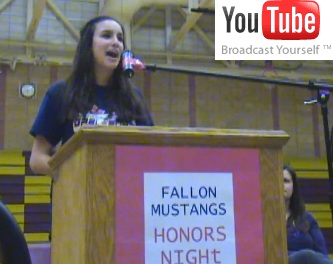 Dublin High Senior Sarah Wolfish At Fallon Middle School Honors Night