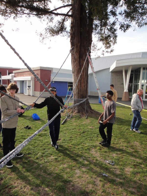Dublin High School Students Build a Duct Tape Suspension Bridge 1