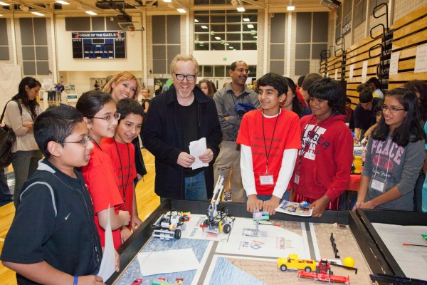 MythBusters Adam Savage and Kari Byron Meet with Robotics Club Students