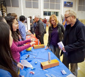 MythBusters Adam Savage and Kari Byron Visit the Dublin High School Physics Display
