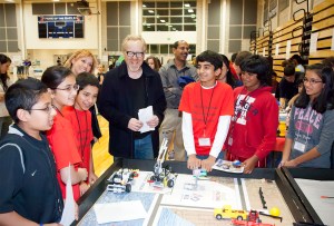 MythBusters Adam Savage and Kari Byron Visit the Fallon Middle School Robotics Display