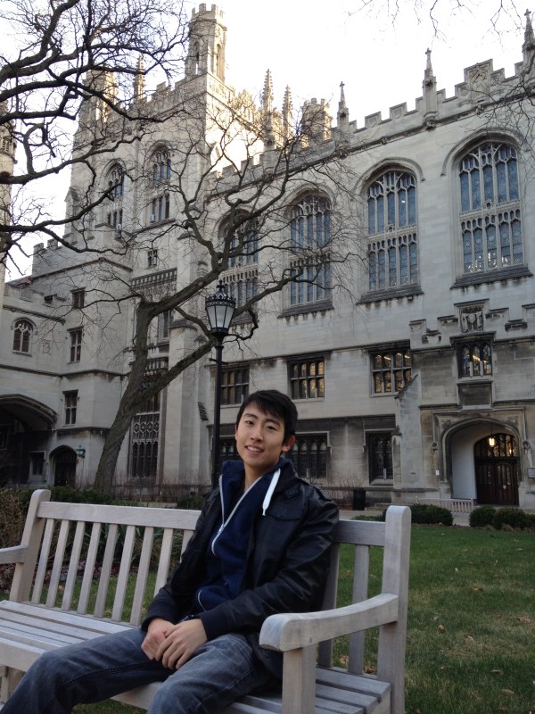 Andrew Song in the Main Quad - University of Chicago
