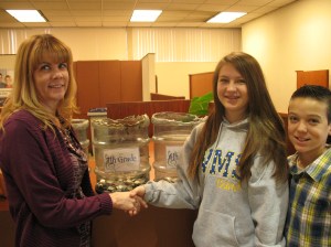 Karin Greer with Wells Middle School Band Students