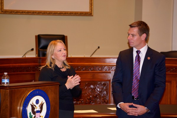 Alameda County District Attorney Nancy O'Malley Introduces Congressman Eric Swalwell