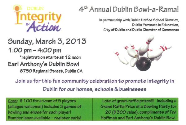 Dublin Integrity in Action 4th Annual Dublin Bowl-a-Rama