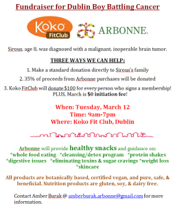 Koko FitClub and Arbonne Fundraiser for Sirous