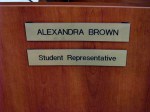 Dublin Unified School District Student Representative Alexandra Brown name&nbsp;plate