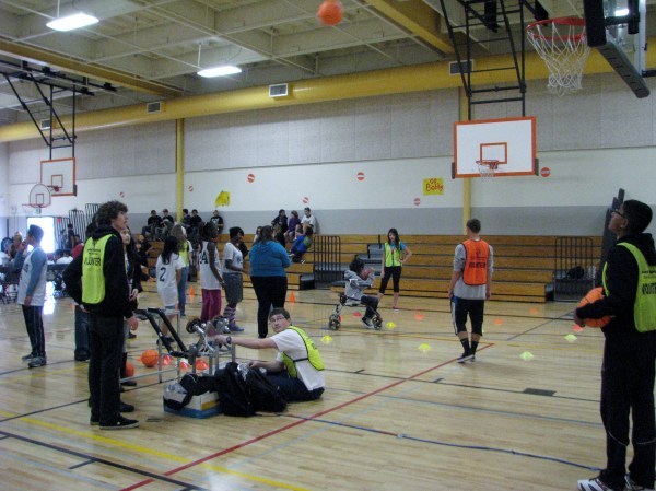 Dublin High School Gaels Robots Basketball Throwing Machine for Special Olympics Event