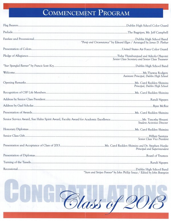 Dublin High School Class of 2013 Commencement 4