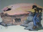 Camp Parks Gunslingers Mural in conference&nbsp;room