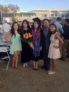 Kirsten Koa and her family at UCSD graduation