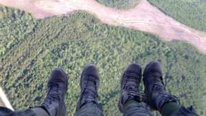 Hanging out of a Pave Hawk