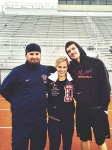 Dublin High School Senior Night 2014 Jillian with Cross Country Coaches