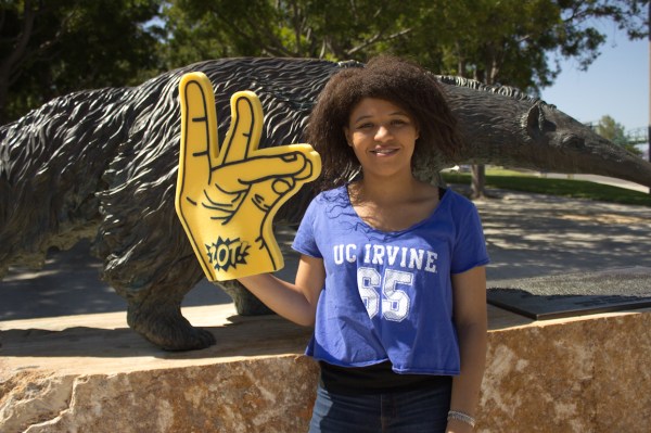 Me in front of Anteater Statue with Props